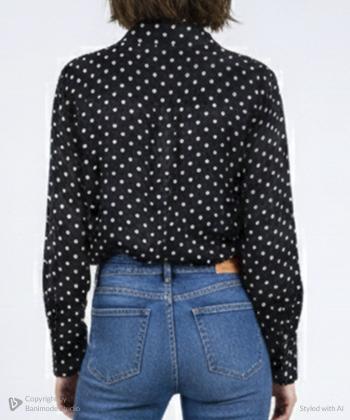 شومیز ساتن آستین بلند زنانه گل شه مدل 20524