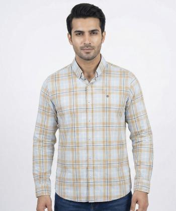 پيراهن آستين بلند چهارخانه مردانه برند پي لس كد 14040817