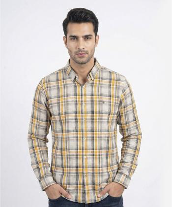 پيراهن آستين بلند چهارخانه مردانه برند پي لس كد 14040817