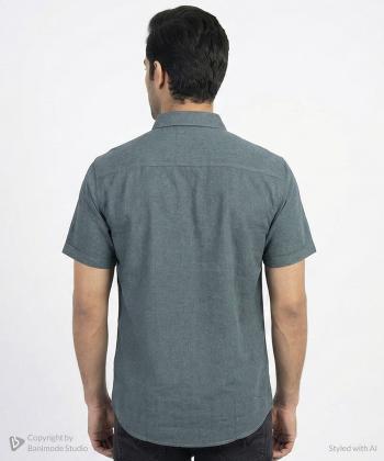 پيراهن آستين كوتاه مردانه برند پي لس كد 1404084