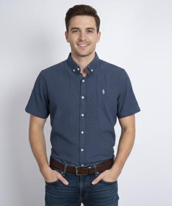 پيراهن آستين كوتاه مردانه برند پي لس كد 1404084