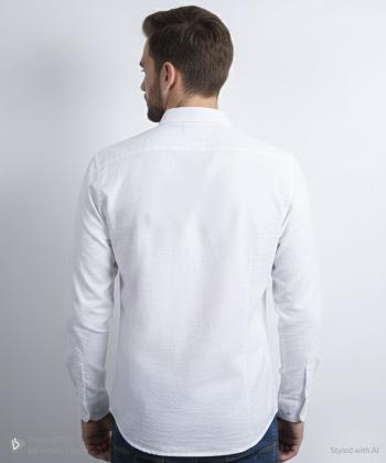 پيراهن آستين بلند مردانه برند پي لس كد AM4476