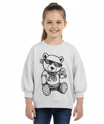 سویشرت نخی دخترانه نونا مدل 1-11634