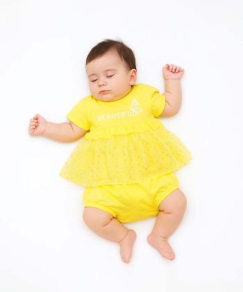 ست پیراهن و شلوارک نوزاد دخترانه آدمک مدل 1274001