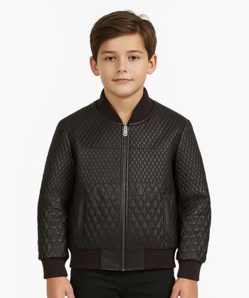 کت پسرانه چرم طبیعی نوین چرم Novin Leather مدل هیمن