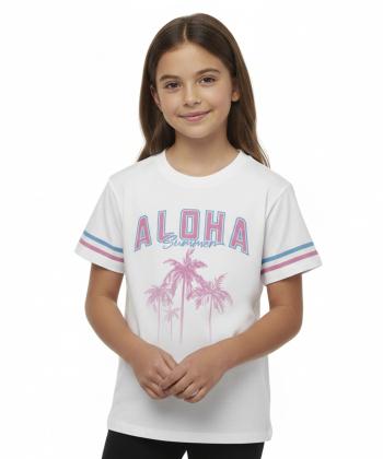 تیشرت آستین کوتاه دخترانه بالنو مدل 8224201G009