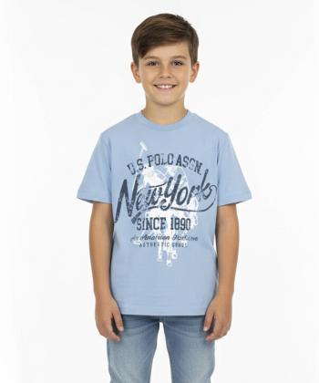 تیشرت آستین کوتاه پسرانه یو اس پولو کیدز مدل 2322C1