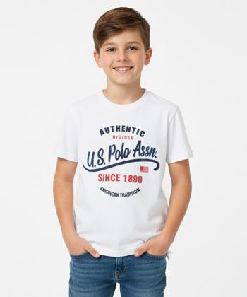 تیشرت آستین کوتاه پسرانه یو اس پولو کیدز مدل 2322C2