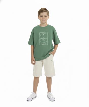 ست تیشرت و شلوارک نخی پسرانه تیتیش مدل 27997