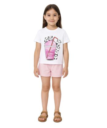 ست تیشرت و شلوارک دخترانه مادر مدل Pindo