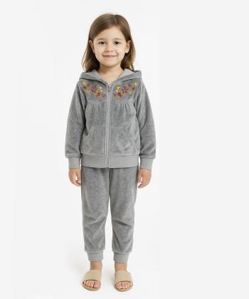 ست سویشرت و شلوار مخمل دخترانه آدمک مدل 2659003