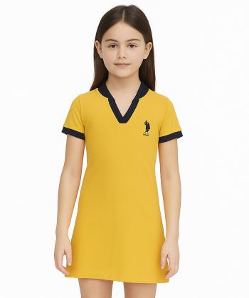 پیراهن آستین کوتاه دخترانه یو اس پولو کیدز مدل 6013B5
