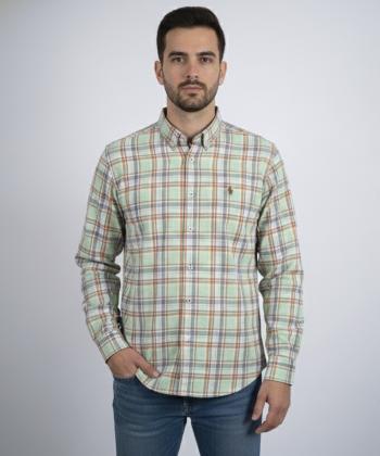 پیراهن آستین بلند چهارخانه مردانه برند پی لس کد 14040815