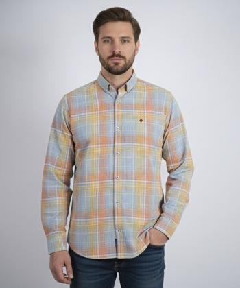 پیراهن آستین بلند چهارخانه مردانه برند پی لس کد 14040815