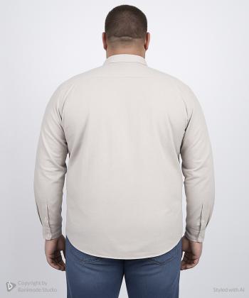 پیراهن آستین بلند مردانه سایز بزرگ برند پی لس کد AM4463