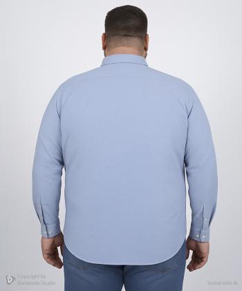 پيراهن آستين بلند مردانه سايز بزرگ برند پي لس كد AM4463