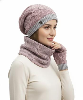ست کلاه و شال گردن و دستکش تارتن مدل 81332113205