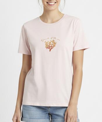 تیشرت آستین کوتاه نخی زنانه کوتون مدل 5SAK50178EK