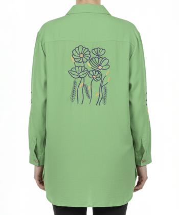 شومیز نخی آستین بلند زنانه شندی مدل 7087