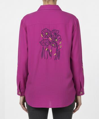 شومیز نخی آستین بلند زنانه شندی مدل 7087