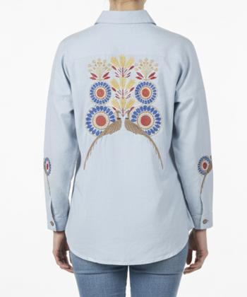 شومیز نخی آستین بلند زنانه شندی مدل 8103