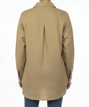 شومیز نخی آستین بلند زنانه شندی مدل 8184