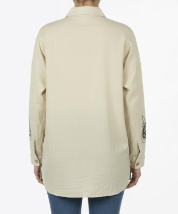 شومیز نخی آستین بلند زنانه شندی مدل 8185