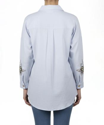 شومیز نخی آستین بلند زنانه شندی مدل 8185