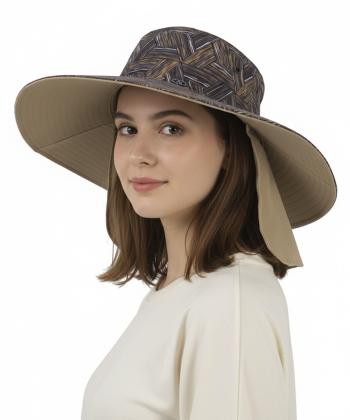 کلاه ساحلی زنانه تارتن مدل 21222304