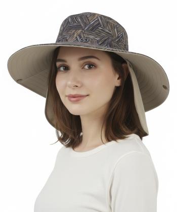 کلاه ساحلی زنانه تارتن مدل 21222304