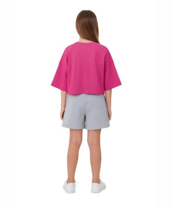 ست تیشرت و شلوارک نخی دخترانه تیتیش مدل 17988