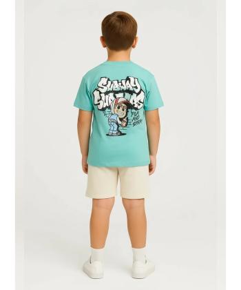 ست تیشرت و شلوارک پسرانه جی بی جو مدل 3160