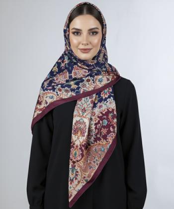 روسری ساتن زنانه قلم فلزی مدل SSc08140
