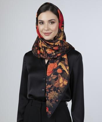 روسری ساتن قلم فلزی کد SSc10140