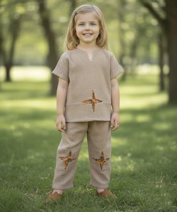 ست بلوز و شلوار بچگانه دوپود كد 10024