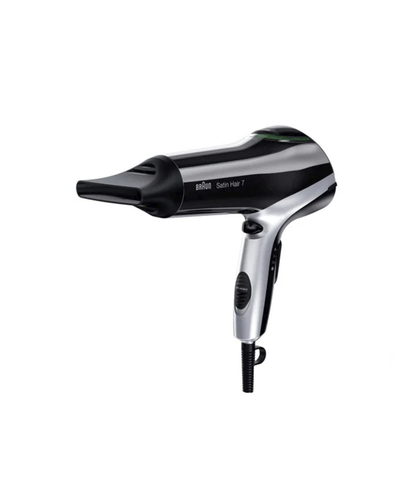 سشوار براون مدل ساتین هیر 7 2200 وات آیونیک بلک & متالیک گری مدل BRHD710E