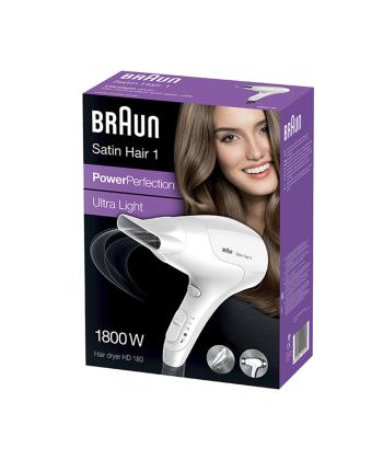 سشوار براون مدل ساتین هیر 1 1800 وات پاور پرفکشن وایت مدل BRHD180E