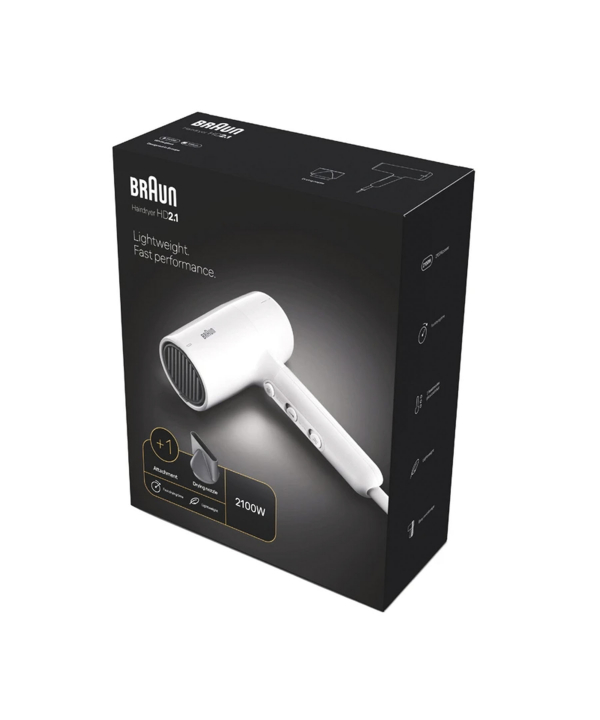 سشوار براون مدل اچ دی 2100 وات وایت & گری مدل BRHD210E