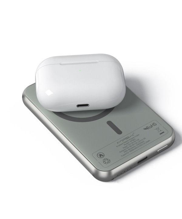 پاوربانک مگسیف 20 وات 5000 میلی‌آمپر مایپو مدل MIPOW POWER CUBE MAGLINK SLIM SPQ02 رنگ: خاکستری