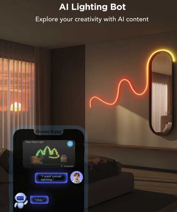 ریسه هوشمند نئون فلکسی 5 متری گووی مدل Govee Neon Rope Strip Light 2 H61D5