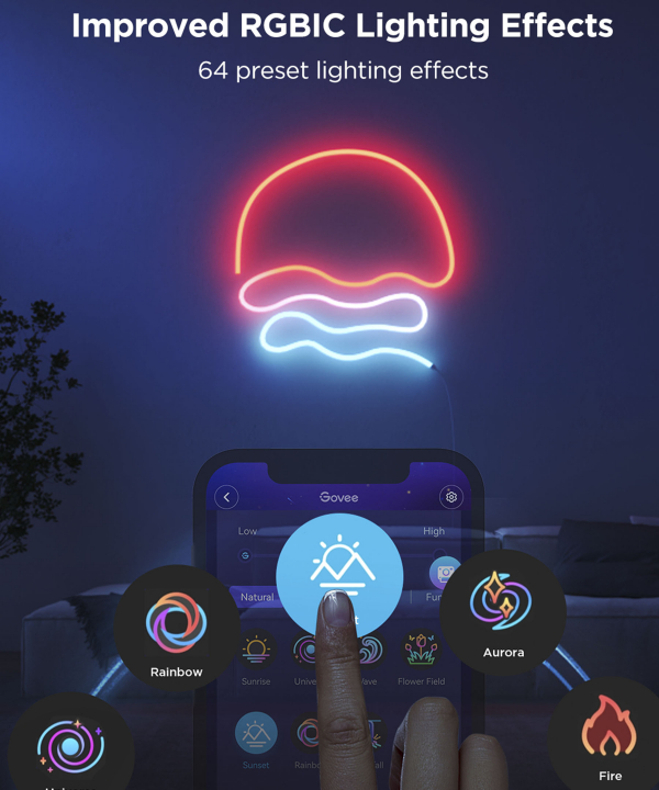 ریسه هوشمند نئون فلکسی 5 متری گووی مدل Govee Neon Rope Strip Light 2 H61D5