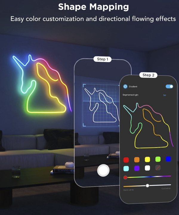 ریسه هوشمند نئون فلکسی 5 متری گووی مدل Govee Neon Rope Strip Light 2 H61D5