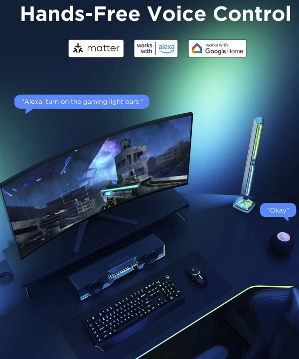 چراغ رومیزی هوشمند گیمینگ گووی مدل Govee Gaming Light Bars Pro H8048