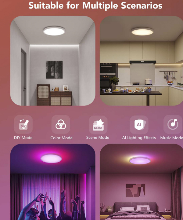چراغ سقفي هوشمند 30 سانتي گووي Govee Smart Ceiling Light 1S H80A1