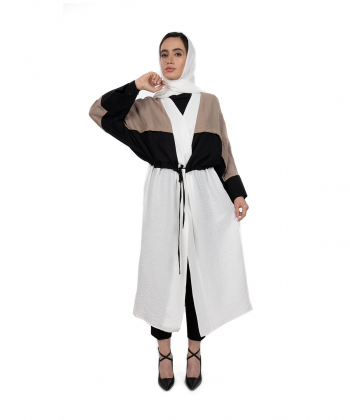 مانتو عبایی سه رنگ  گردیه Gordye