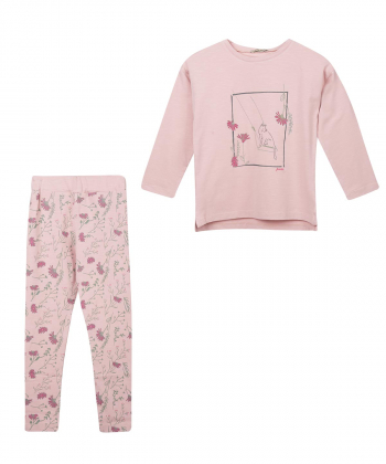 ست تیشرت آستین بلند و شلوار دخترانه پیانو Piano کد 1675