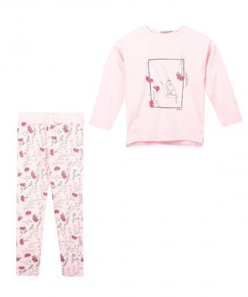 ست تیشرت آستین بلند و شلوار دخترانه پیانو Piano کد 1675