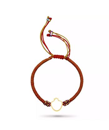 دستبند بافت طلا روبي مدل 36235