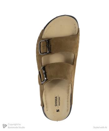 دمپايي مردانه چرم طبيعي شيما مدل پرسام