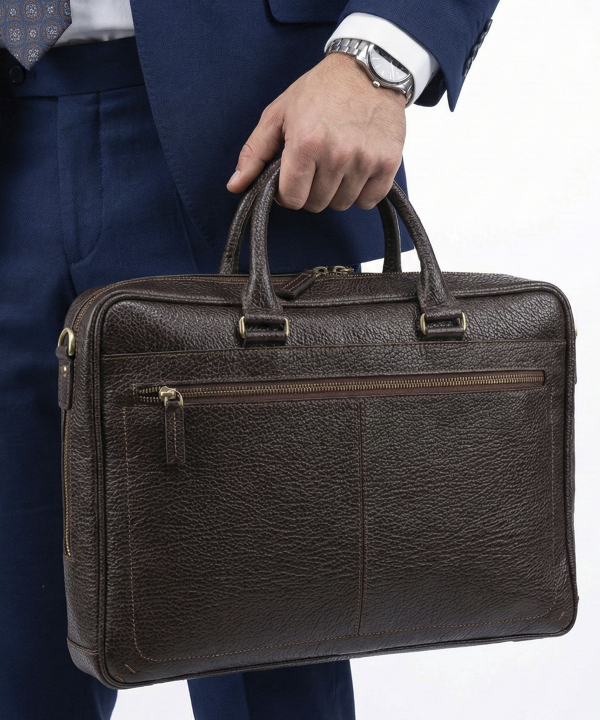 کیف اداری چرم طبیعی نوین چرم Novin Leather مدل منتو